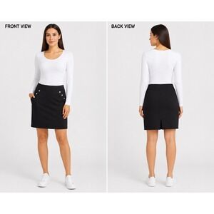 89th‎ + Madison Black Button Detail Pencil Skirt XL NWT 110006290